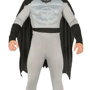 Vestito da supereroe con muscoli uomo pipistrello
