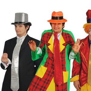 Cravatta clown paillettes 70cm