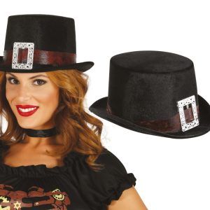 Cilindro nero con fibia in velluto