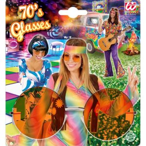 Occhiali anni 70 con lenti arancioni