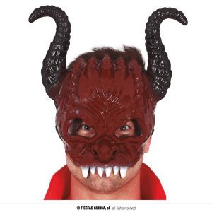 Maschera mezzo viso diavolo in pvc