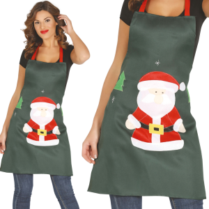 Grembiule verde decorazione babbo natale 85cm