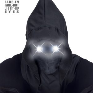 Maschera viso invisibile con cappuccio e occhi luminosi