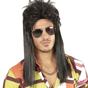 Parrucca Mullet nera