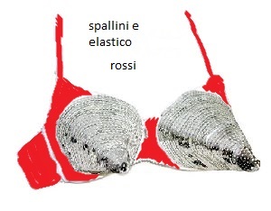 Bh madonna rosso paillet argento