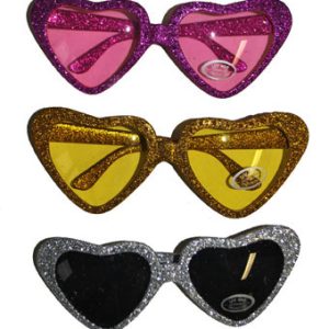 Occhiali cuore glitter disco