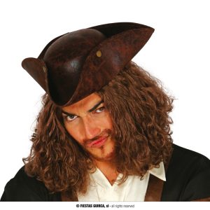 Cappello da corsaro in similpelle effetto cuoio