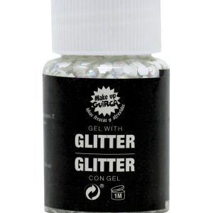 Barattolo glitter in gel bianco 20gr make up trucco