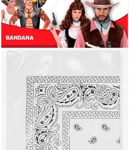 Bandana western blanc 55 x 55 cm