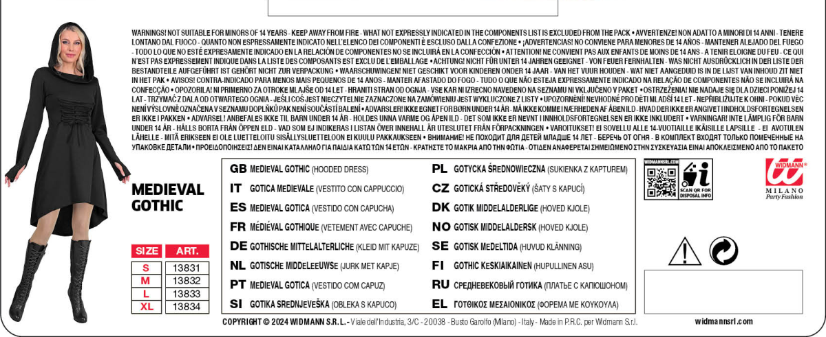 Costume da donna medievale gotica - immagine 6