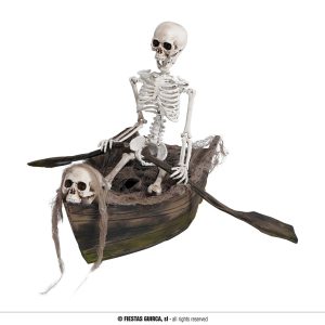 Decorazione scheletro in barca con movimento 37×17