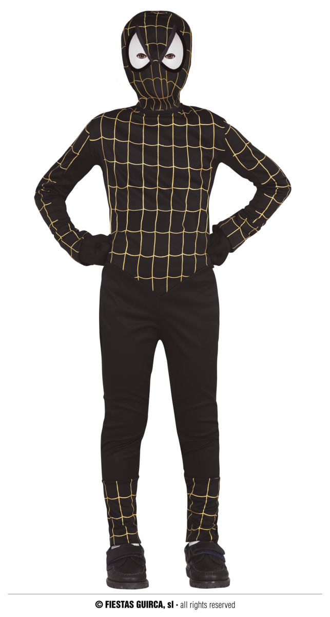 Vestito da spider nero super eroe - immagine 2