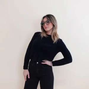 Maglione Zig Zag Black