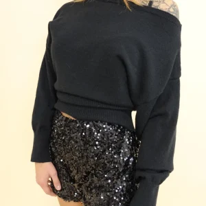 Shorts Paiettes Nero