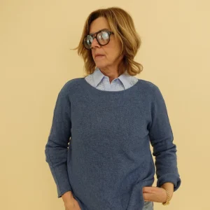 Maglia basic blu jeans