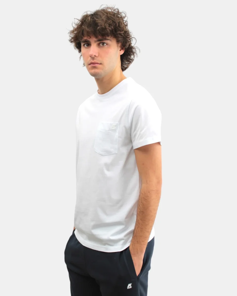 t-shirt kway uomo mod. k00ai30 sigur 001 white - immagine 3