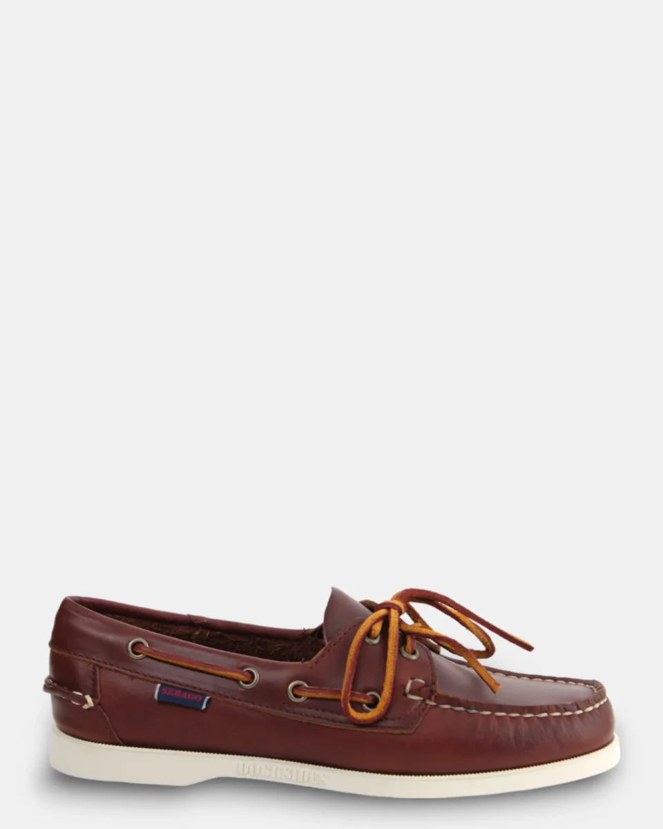 mocassino sebago mod. docksides portland waxed - 900 brown