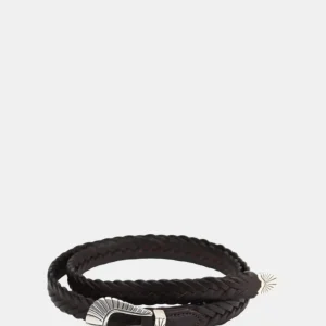 CINTURA ALBERTO LUTI IN PELLE INTRECCIATA - MARRONE