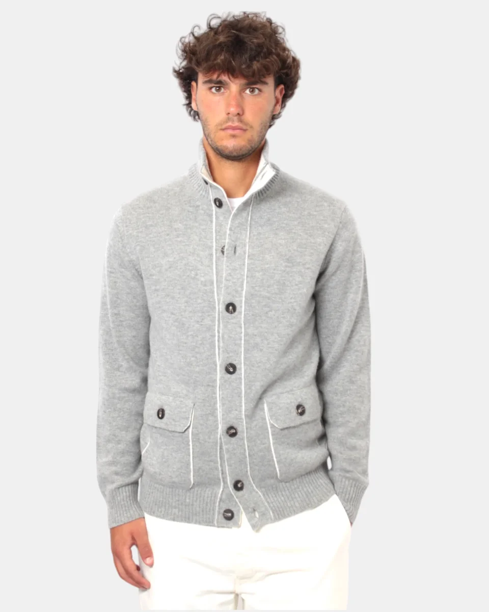 CARDIGAN CON BOTTONI KANGRA - 00419 PERLA - immagine 7