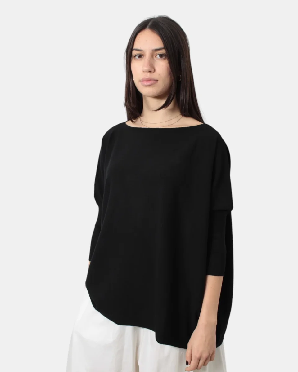 MAGLIA A GIROCOLLO SOLOTRE - 99 NERO - immagine 3