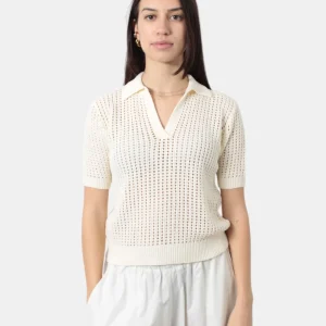 polo a manica corta roberto collina in rete - b2002 latte