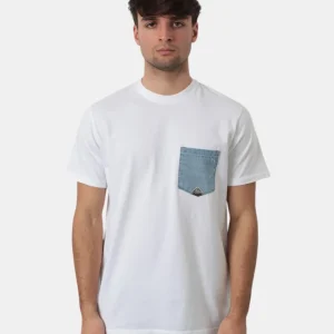 t-shirt roy roger's con taschino - c0014 optic white