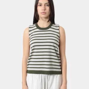 t-shirt k way mod. geri stripes - b0e beige lt/green lichen