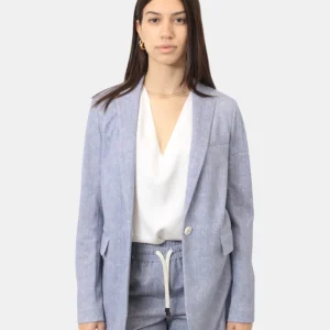 BLAZER DOPPIOPETTO CIRCOLO 1901 IN PIQUET - DARK SKY