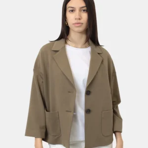 BLAZER MONOPETTO CIRCOLO 1901 IN FELPA - CARDAMOM