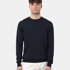 MAGLIA A GIROCOLLO KANGRA IN RASATO CALATO - 38 BLU