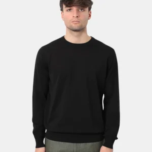 MAGLIA A GIROCOLLO KANGRA IN RASATO CALATO - 13 NERO