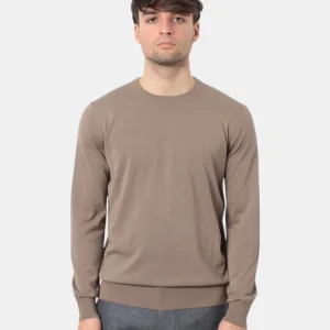 MAGLIA A GIROCOLLO KANGRA IN RASATO CALATO - 33 TORTORA