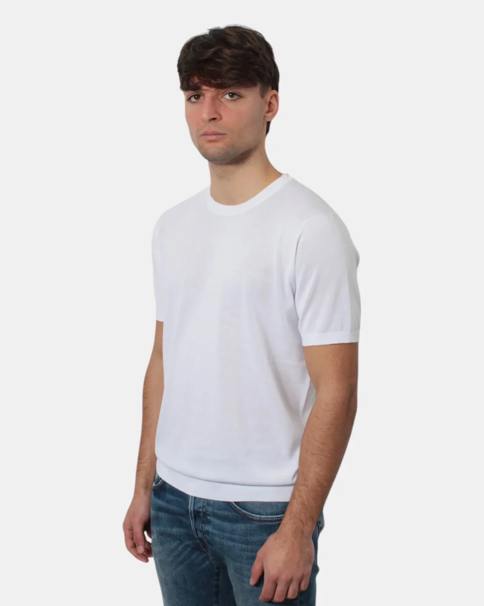 MAGLIA A GIROCOLLO KANGRA IN RASATO CALATO - 1 BIANCO - immagine 3