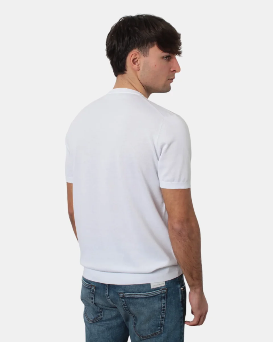 MAGLIA A GIROCOLLO KANGRA IN RASATO CALATO - 1 BIANCO - immagine 4