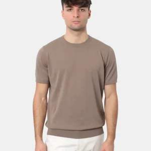 MAGLIA A GIROCOLLO KANGRA IN RASATO CALATO - 33 TORTORA