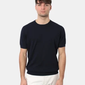 MAGLIA A GIROCOLLO KANGRA IN RASATO CALATO - 38 BLU