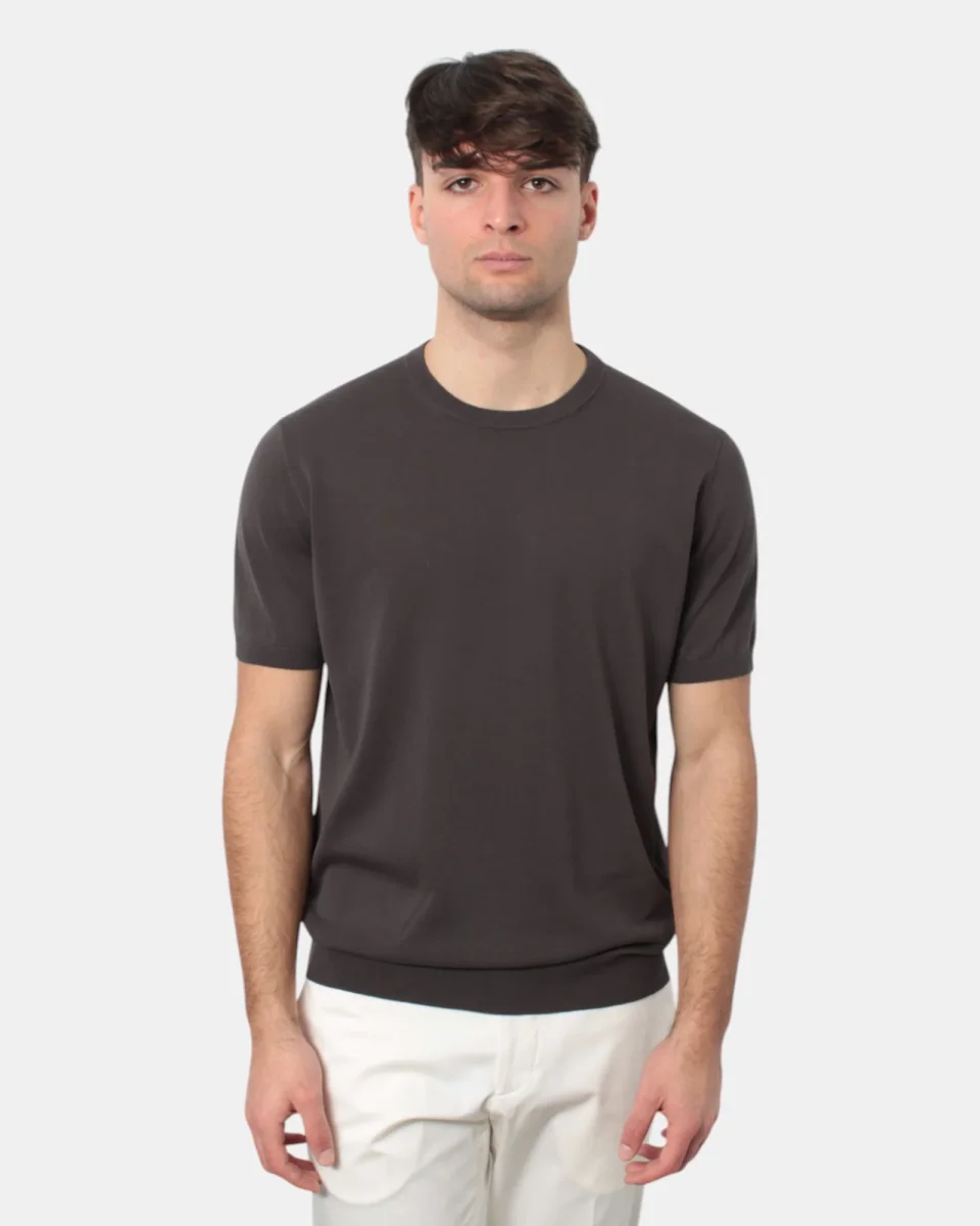 MAGLIA A GIROCOLLO KANGRA IN RASATO CALATO - 48 WENGÈ - immagine 2