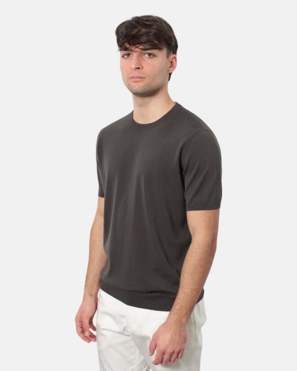 MAGLIA A GIROCOLLO KANGRA IN RASATO CALATO - 48 WENGÈ - immagine 3