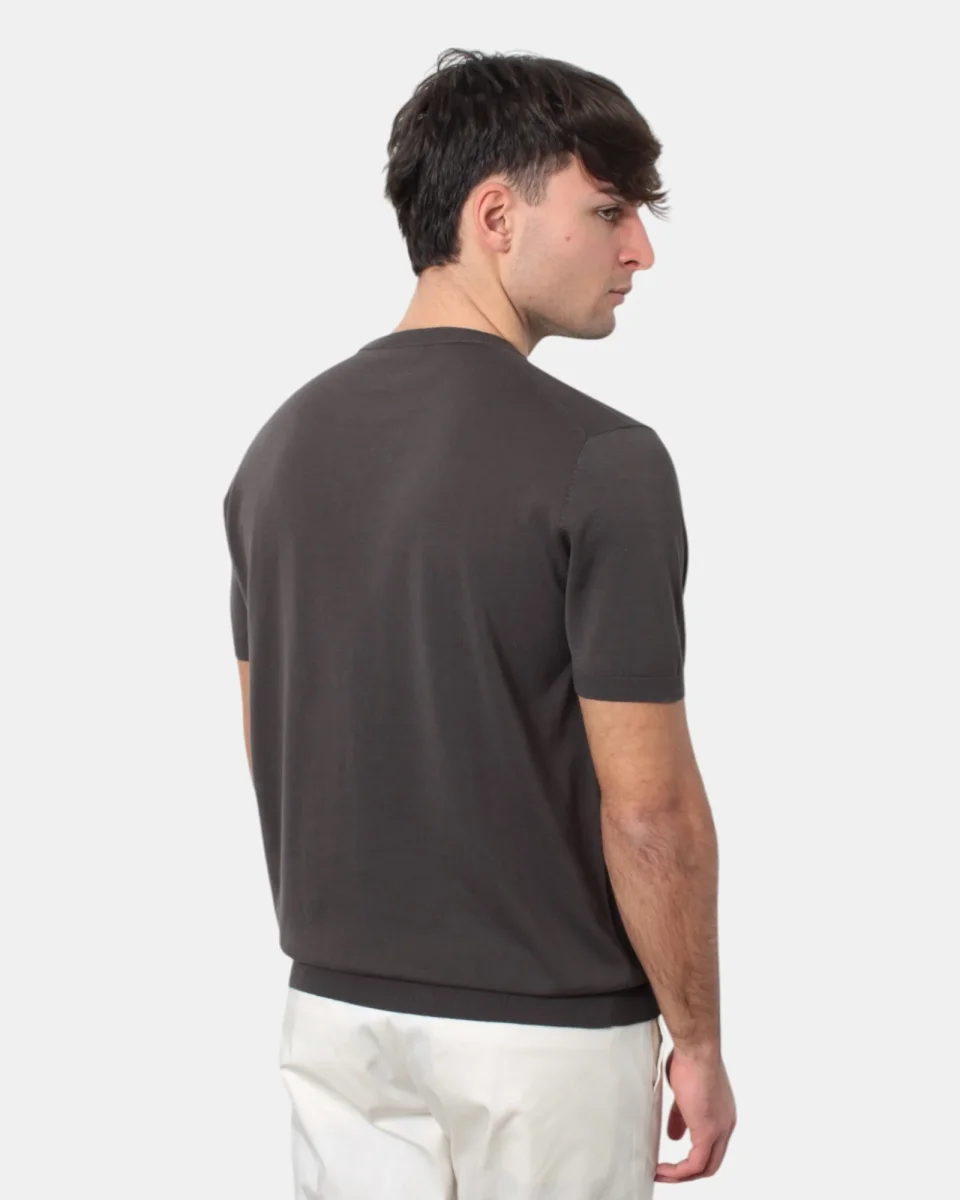 MAGLIA A GIROCOLLO KANGRA IN RASATO CALATO - 48 WENGÈ - immagine 4