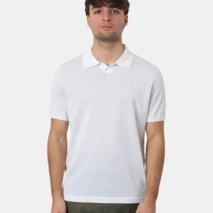 POLO A MANICA CORTA KANGRA IN RASATO CALATO - 1 BIANCO