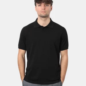 POLO A MANICA CORTA KANGRA IN RASATO CALATO - 13 NERO