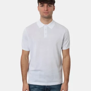 POLO A MANICA CORTA KANGRA IN RASATO CALATO - 1 BIANCO