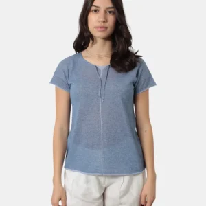 MAGLIA A GIROCOLLO KANGRA IN VANISE' CON COULISSE SENZA PIUME - 516 JEANS