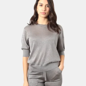 MAGLIA A GIROCOLLO KANGRA IN LUREX - 49 GREY