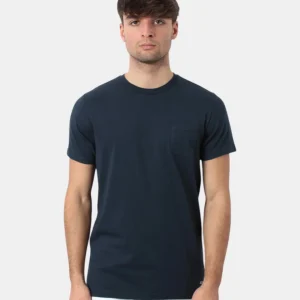 T-SHIRT 40 WEFT CON TASCHINO - W1600 BLU NOTTE