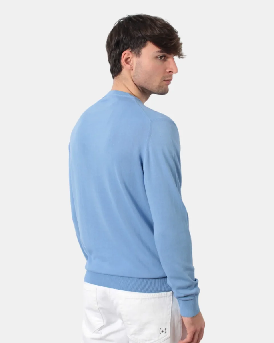 maglia a girocollo in cotone crepe - w2592 avio chiaro - immagine 4