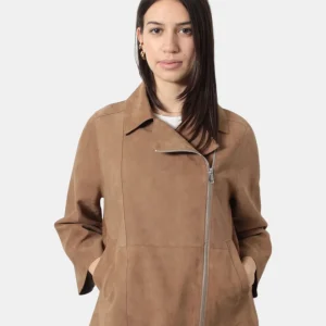 GIACCA IN PELLE THE JACKIE MOD. GAIA - 87 SABBIA/SAND