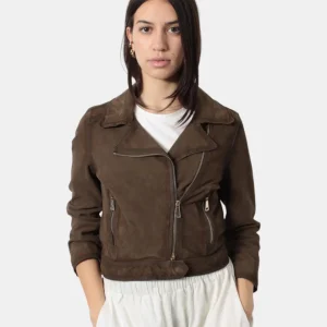 GIACCA IN PELLE THE JACKIE MOD. NEW GIRL - 704 JUNGLE GREEN