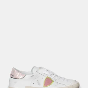 sneakers philippe model mod. prsx low - vy10 veau python/blanc rose