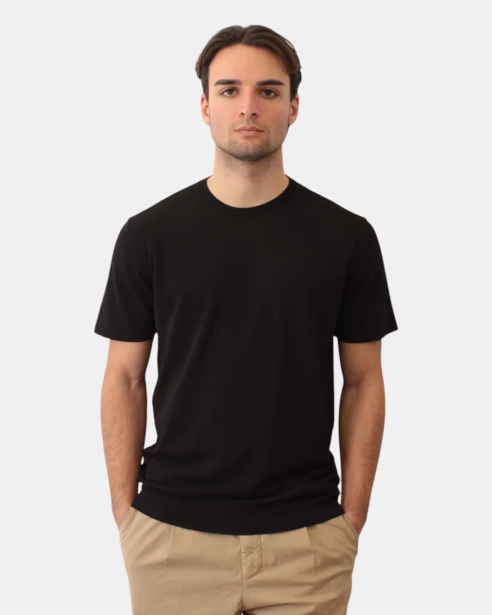 GIROCOLLO MANICA CORTA DANIELE FIESOLI - 0013 NERO - immagine 5